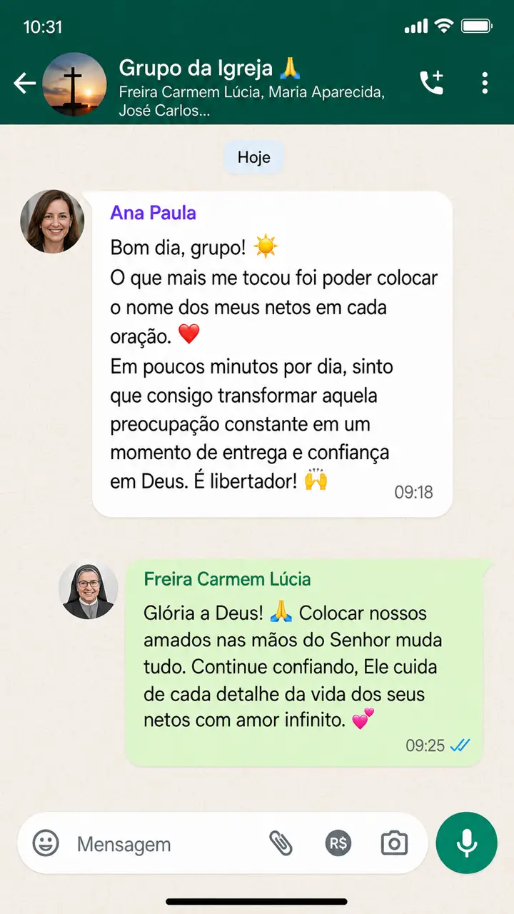 Depoimento de Ana Paula no grupo da Igreja