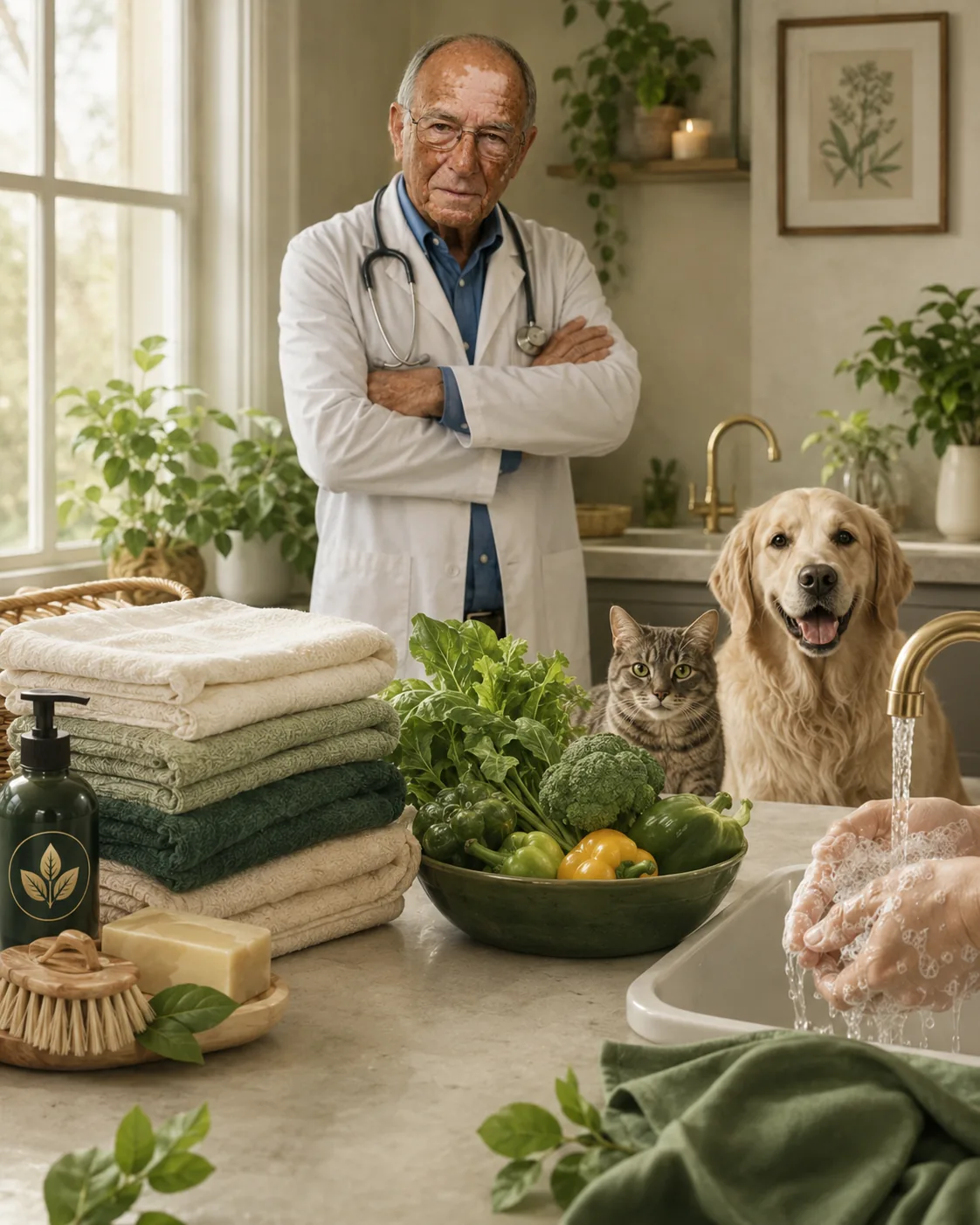 Dr. Jay Worms with a clean home and pet-safety setup
